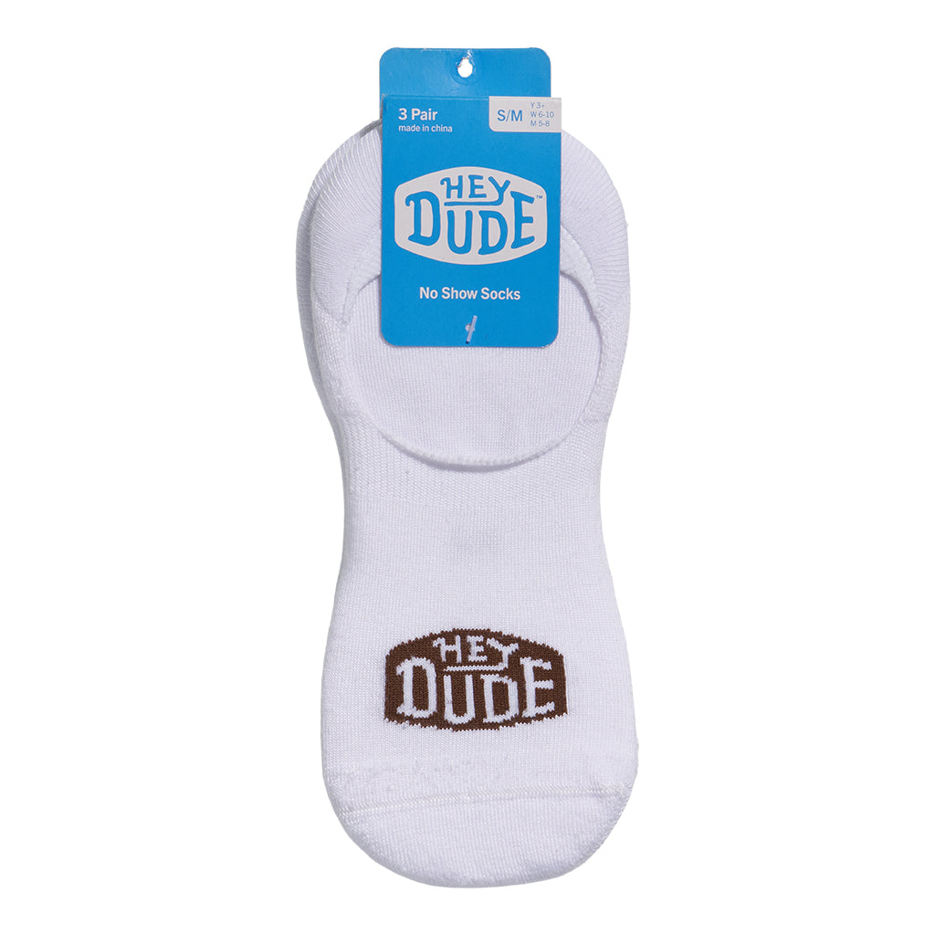 heydude no show sock 3 pack white heydude no show sock 3 pack white