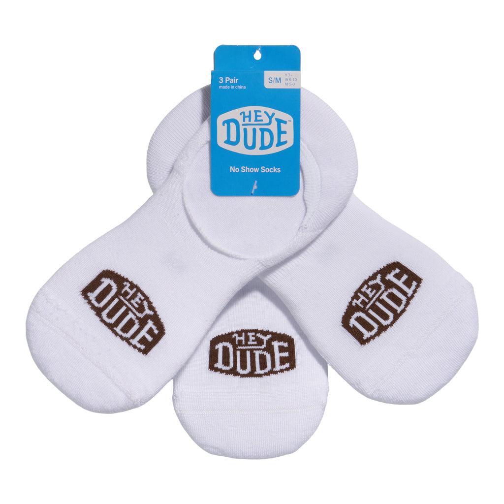heydude no show sock 3 pack white heydude no show sock 3 pack white