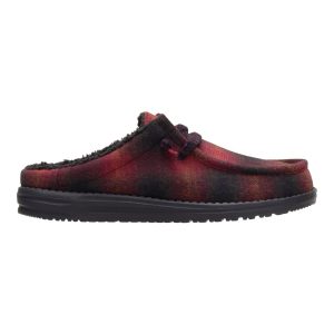 wally slip cozy plaid red plaid/black