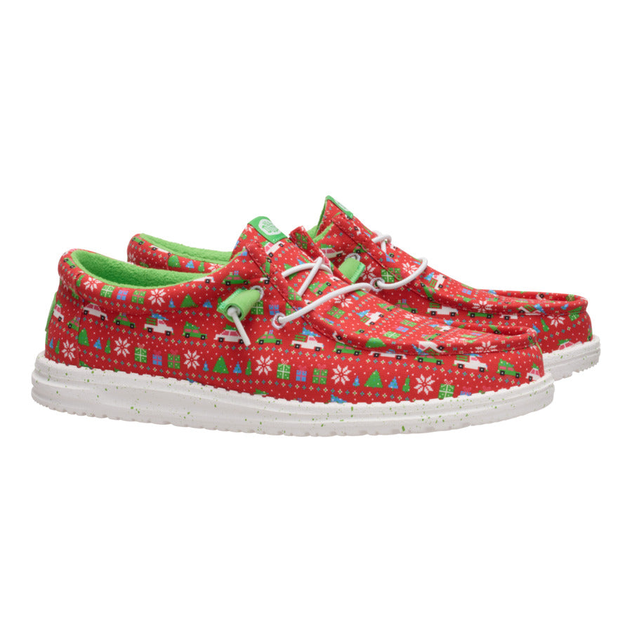 wally holiday sweater red/green/multi wally holiday sweater red/green/multi