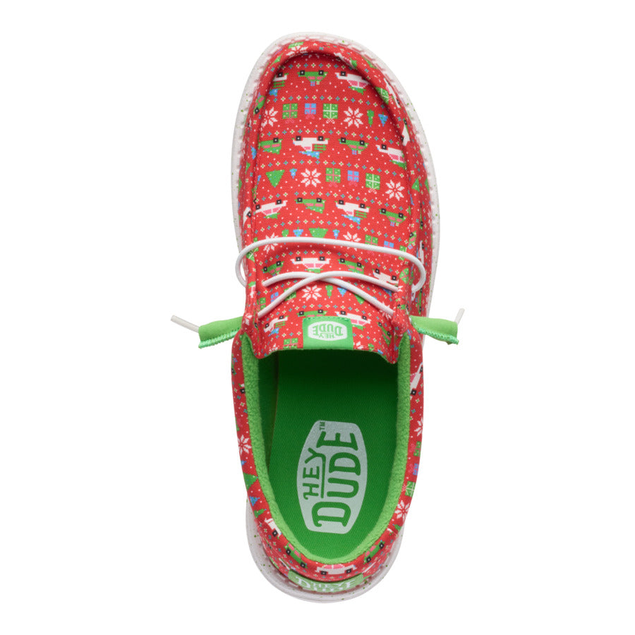 wally holiday sweater red/green/multi wally holiday sweater red/green/multi