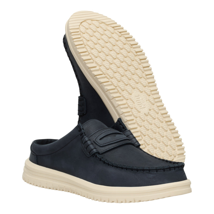 wally nxt mule leather black/wood ash wally nxt mule leather black/wood ash