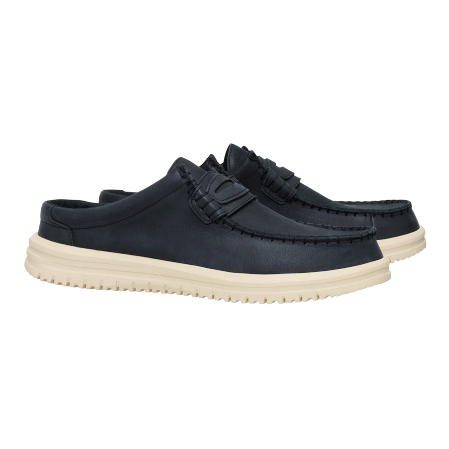wally nxt mule leather black/wood ash wally nxt mule leather black/wood ash