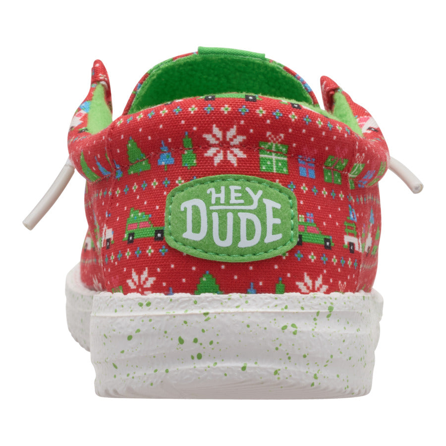 wally youth holiday sweater red/green wally youth holiday sweater red/green