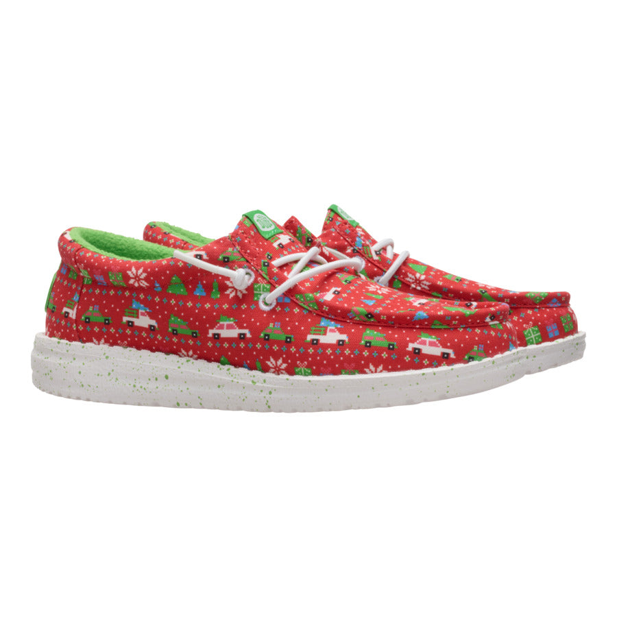 wally youth holiday sweater red/green wally youth holiday sweater red/green