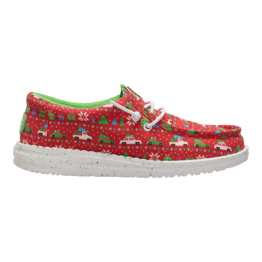 wally youth holiday sweater red/green wally youth holiday sweater red/green