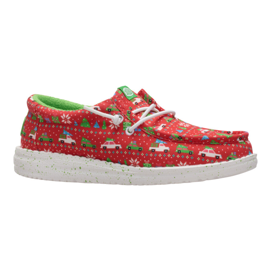 wally youth holiday sweater red/green wally youth holiday sweater red/green
