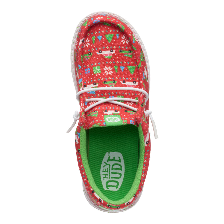 wally youth holiday sweater red/green wally youth holiday sweater red/green