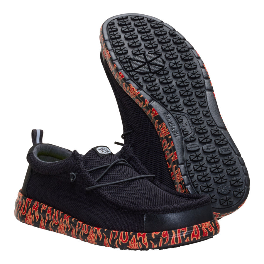 wally work ce flames slip resistant black/salsa red wally work ce flames slip resistant black/salsa red